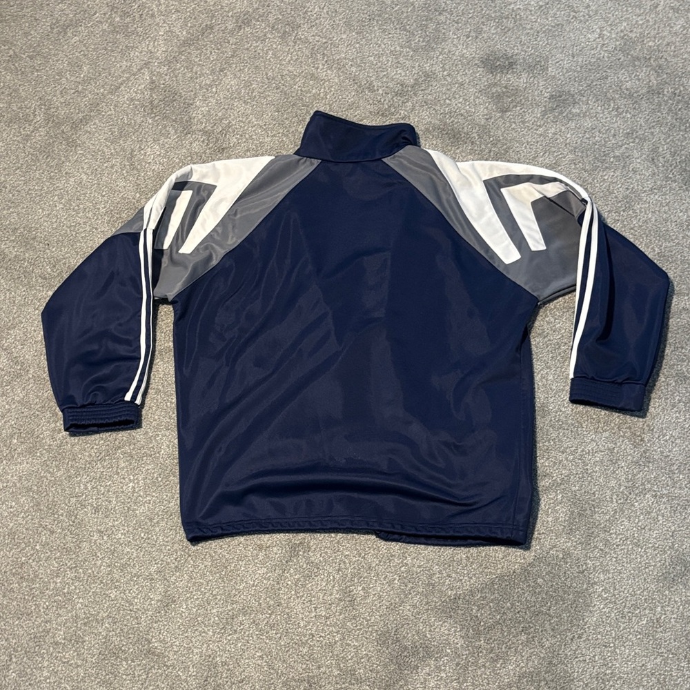 90’s Adidas Navy and Light Gray Windbreaker Track Suit Zip-Up Jacket - Picture 5 of 5